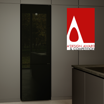 Bertazzoni wins the A’ Design Award with the Freestanding Refrigerator in Black Glass